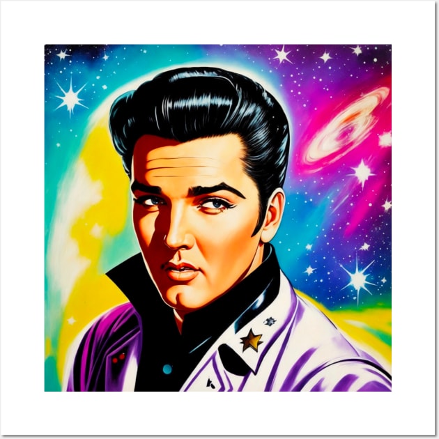 Vintage Retro Elvis in the Galaxy Wall Art by RetroSalt